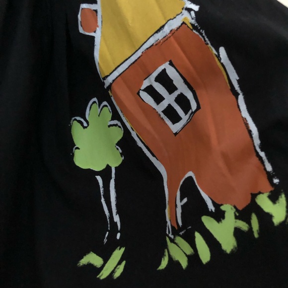 2pc Beautiful NWT Binx Girls Designer Black Party Dress Painted Houses SIZE 6 - Picture 2 of 12